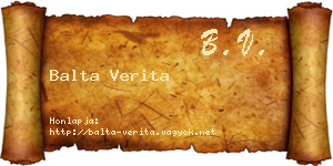 Balta Verita névjegykártya